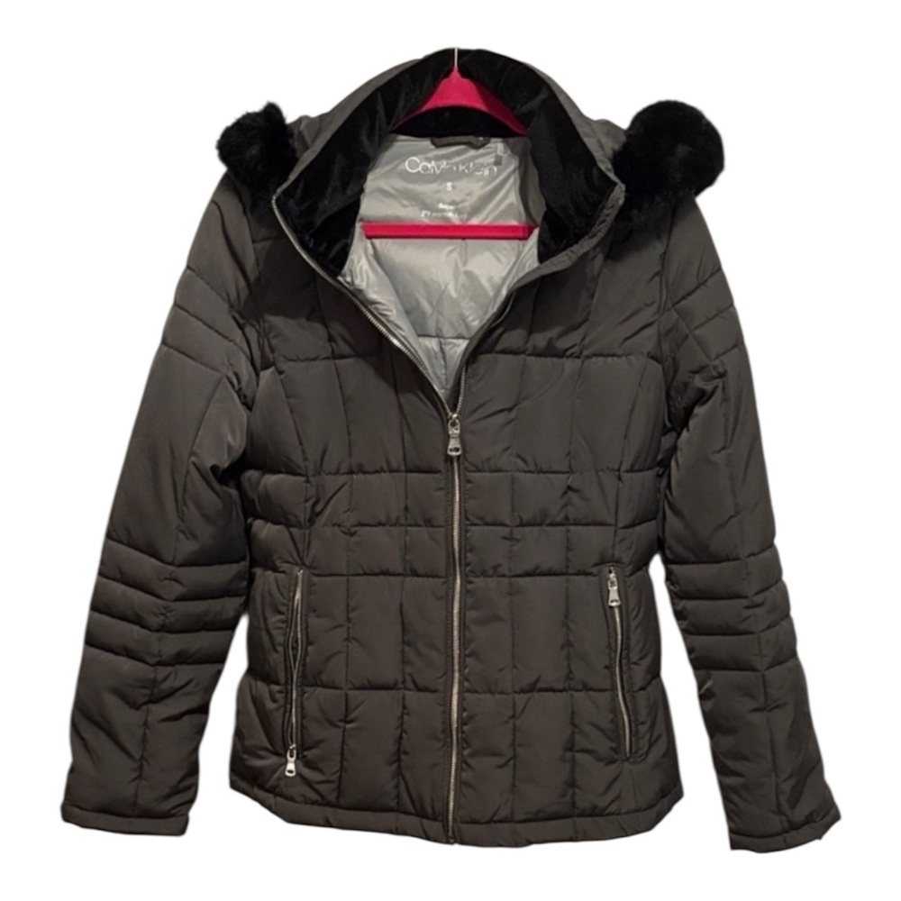 NWOT Calvin Klein Women's Charcoal Puffer Jacket